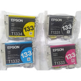 Combo Epson 133 - Los 4 Colores Tx125 T25 Tx133 Blister Oem