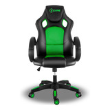 Cadeira De Escritório Xzone Cgr-02 Gamer Ergonômica  Preto E Verde Com Estofado De Couro Sintético