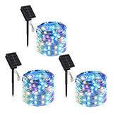 Paquete De 3 Luces Solares Decorativas, Tira Led Navideña De