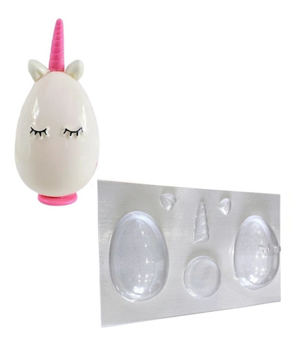 Placa Molde Huevo Pascua  Unicornio X1u Chocolate Reposteria