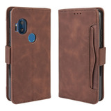 Funda Tipo Cartera Marrón Para Motorola One Hyper