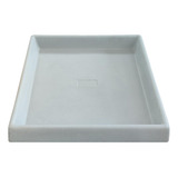 Prato Base Grande Quadrado Vaso Polietileno 50cm Cinza