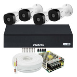 Kit Intelbras 4 Câmeras Vhl 1120 20m Dvr De 8 Canais Sem Hd