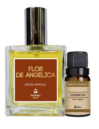 Kit Perfume Feminino Flor De Angélica 100ml + Essência Casa