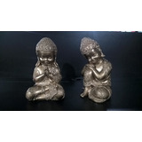 Buda Hindu Decoração 2 Peças Gesso Estatua Baby 24 Cm G