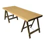 Mesa Tablon Caballetes 180x80 Maciza Moderna Quincho Madera Color Roble | Mismo precio en cuotas