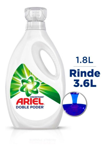 Pack 6 Botellas Detergente Ariel Concentrado Doble Poder 