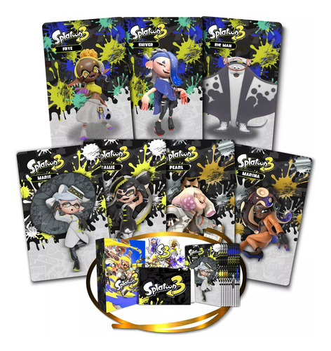 7 Tarjetas Nfc Amiibo- Splatoon 3 Squid Sisters Off The Hook