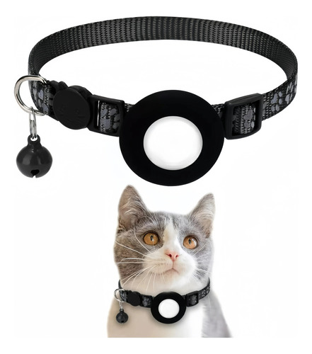 Collar Reflectante Con Airtag Y Campana Para Perros Y Gatos