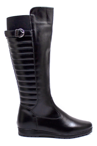 Bota Feminina Mooncity Cano Alto Elástico Básica Moda 71125