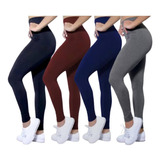 Kit 4 Calça Feminina Legging Forrada Peluciada Frio Atacado 