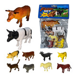 Brinquedo Criança Boi Cavalo Vaca Porco Animais Fazenda Mini