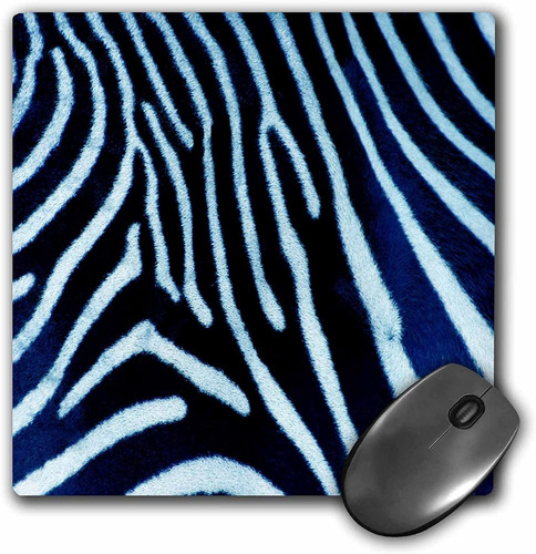 Mouse Pad Azul Estampado Cebra 8 X 8 Pulgadas