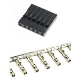 Conector Alojamento C/ Terminais Fêmea 06 Vias 2,54mm Kit 25