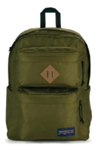 Mochila Jansport Double Break Backpack Green Navy Verde Color Verde Oscuro Diseño De La Tela Liso