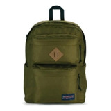 Mochila Jansport Double Break Backpack Green Navy Verde Color Verde Oscuro Diseño De La Tela Liso