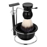 Set 4 Barba Hisopo Navaja Navajin Para Barbería Afeitar