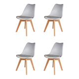 Sillas Tulip Eames Nordicas Con Almohadon X4 Unidades 