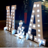 Pack Iniciales Boda Gigante Con Luces Polyfan Luminoso Led