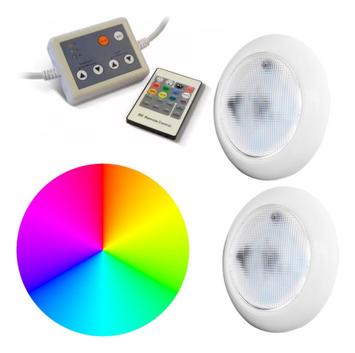 Kit Completo De 2 Luces Led Rgb P/ Pileta 14,4w P/ Instalar