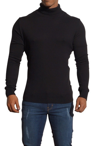 Sweater Cuello Alto John Leopard Moda Hombre Invierno Tortug