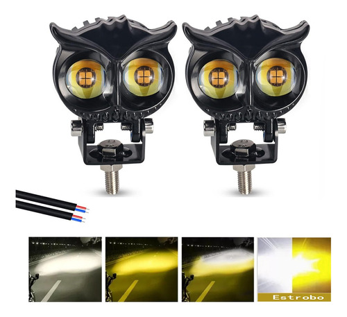 Par Faros Auxiliares Led 80w Alta/baja Doble Color Auto Moto