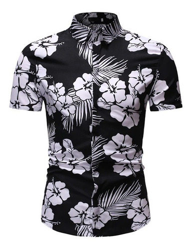 Camisa Hombre Con Estampado De Flores Talla Grande