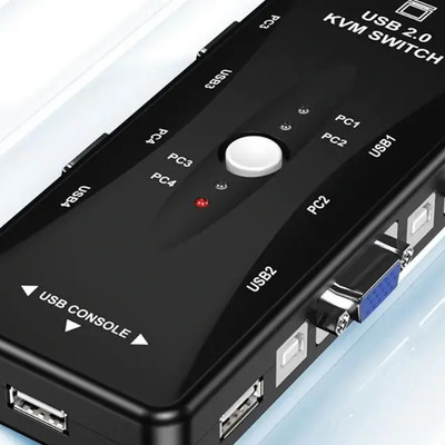 Switch KVM Stck KVM2 VGA USB 4 Puertos Monitores Simultáneos Windows | Envío gratis