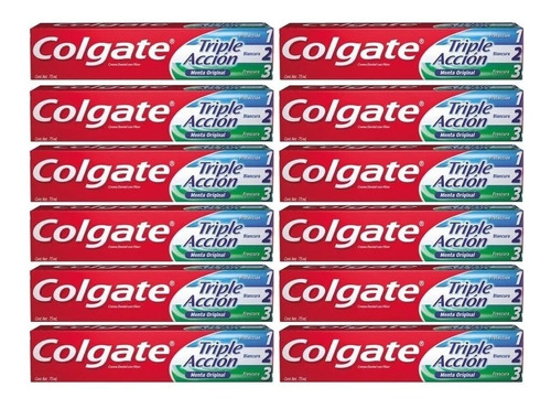  Pasta Dientes Colgate Triple Acción Pack X 12 Unidades