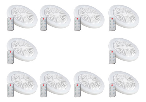 10 Pack Foco Led 30w Ventilador Control Remoto Luz Blanca 