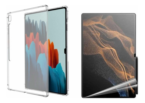 Carcasa Transparente Para Tablet Samsung S7 Fe+ Lámina Hidro