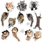 Stickers De Pared 3d Gatos Lindos - Paquete De 12