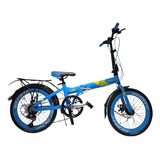 Bicicleta Plegable Sbk Celeste. Cuadro De Aluminio 6 Velocidades Shimano Revoshift Y Shimano Tourney Plegable En Cuadro Y Manubrio. Con Porta Equipaje Guardabarros Y Reflectores. Pedales Pleg