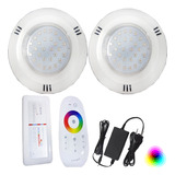 Kit 02 Refletor Led Piscina Hiper Led 15w Abs Rgb Rosca