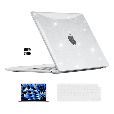 EooCoo Funda Compatible con Macbook Air 13.6 Pulgadas M5 M4 M3 M2 Case 2026 2025-2022 A3449 A3240 A3113 A2681 Versión de estrellas centelleantes | Meses sin interés
