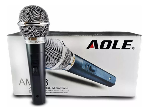 Micrófono Aole Am68 Dinámico Con Soporte Y Cable Incluido