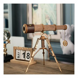 Jigsaw Puzzle St004, Telescopio 3d De Madera Con Lente De Juguete