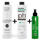 Alisado Lix Plex+shampoo Ph Neutro+ Shok Liq Real Brazilian 