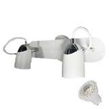 Aplique Pared Velador 2 Luces Konus Candil Blanco+ Dicro 7w