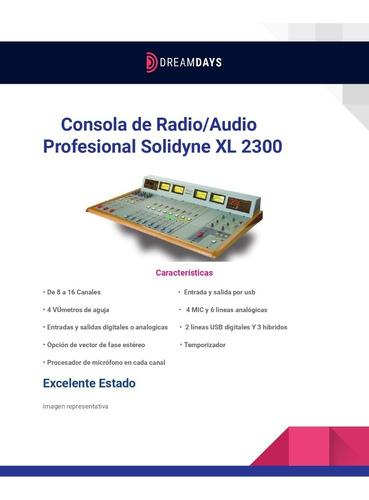 Consola De Radio/audio Profesional Solidyne Xl2300-c/cables