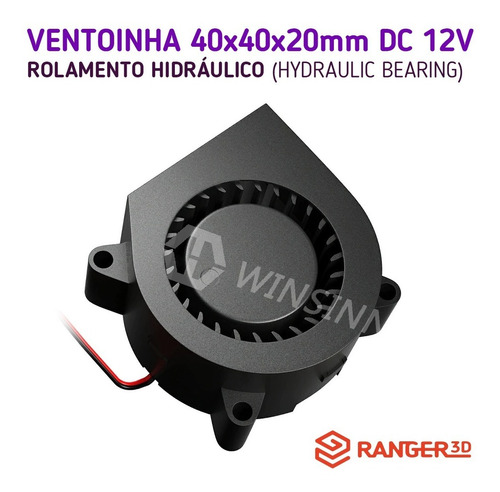 Cooler Ventoinha Fan Radial 4020 Dual Ball 12v Impressora 3d