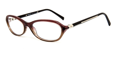 Lente Óptico Prada Vpr05o Oval Red Mauve Burgundy S 51mm