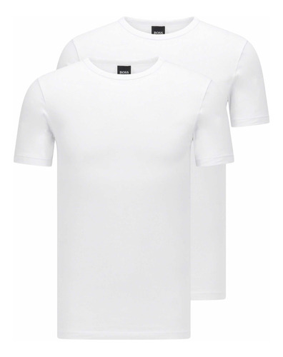 Camiseta Hugo Boss Cuello Redondo 2 Pack Blanco 100%original