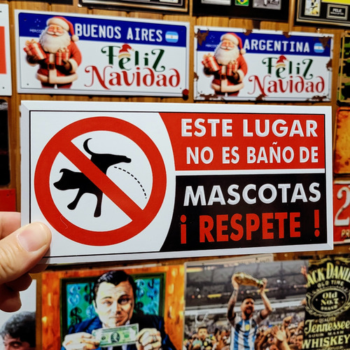 Cartel Chapa Este Lugar No Es Baño De Mascotas Apto Exterior