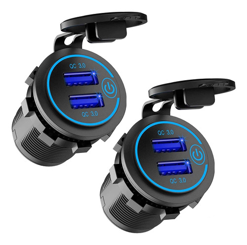 2 Tomas Usb De 12 V, Cargador De Coche Usb Dual Qc 3.0 (con