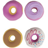 Borracha Decorada Lancheira Mini Donuts Pote C/ 4 Tilibra