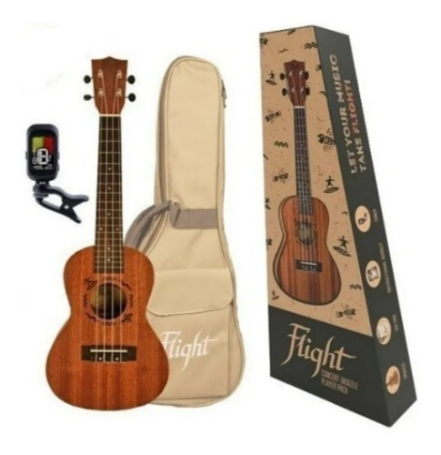 Flight Nuc Pack Ukulele Ukelele Concierto Con Funda Afinador