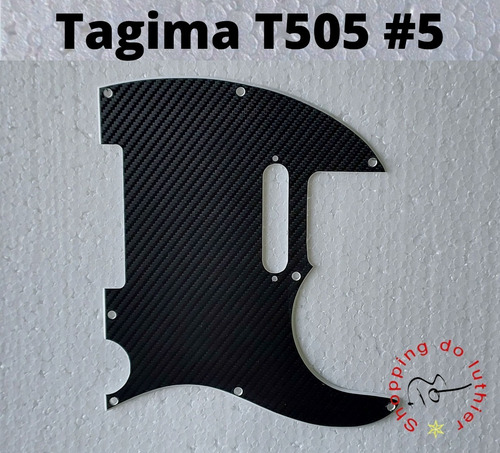 Escudo Tagima Telecaster T505 #5 Fibra De Carbono Com Branco