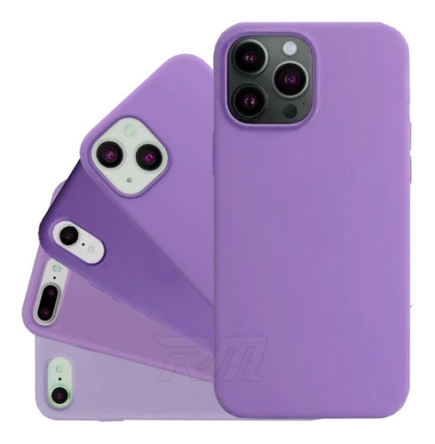 Capinha Capa Silicone Compatível iPhone 7 Ao 14pro Max Lilás