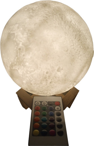 Lámpara Super Luna 18 Cm Recargable Con Control 16 Colores 
